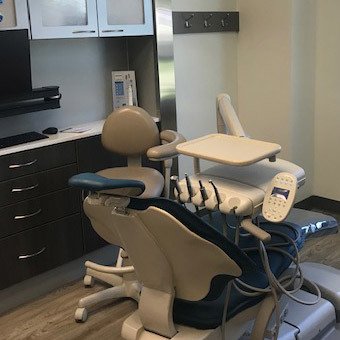 close up on the chair used at Ridge View Smile Care